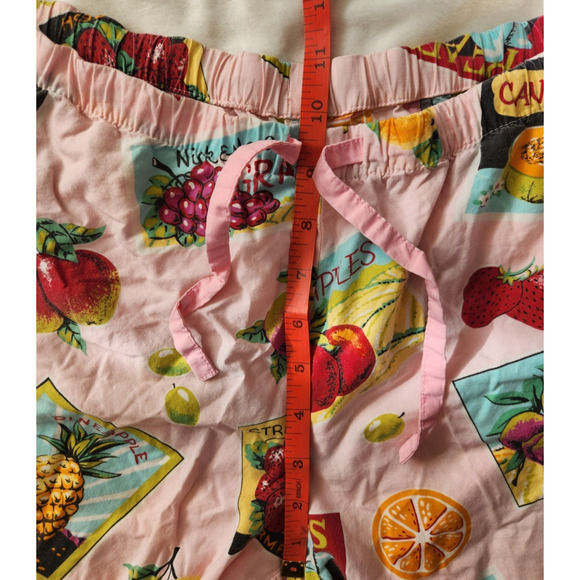 Nick & Nora Women's Fruit Drawstring 100% Cotton Straight Pajamas Bottom SZ S - Picture 5 of 6